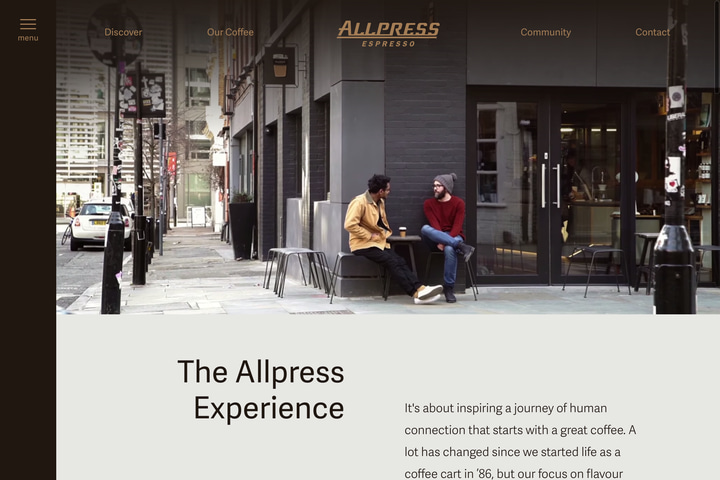 Allpress Espresso website preview